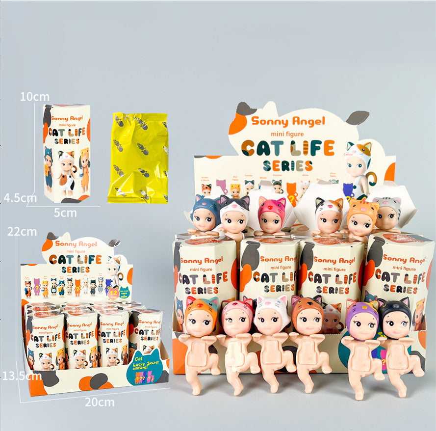 Party Angel Cheek Blind Box Car Ornament Mobile phone Decoration Handmade Anime Doll Finished End Box