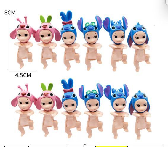 Party Angel Cheek Blind Box Car Ornament Mobile phone Decoration Handmade Anime Doll Finished End Box