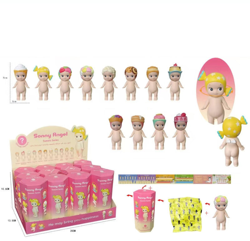 Party Angel Cheek Blind Box Car Ornament Mobile phone Decoration Handmade Anime Doll Finished End Box