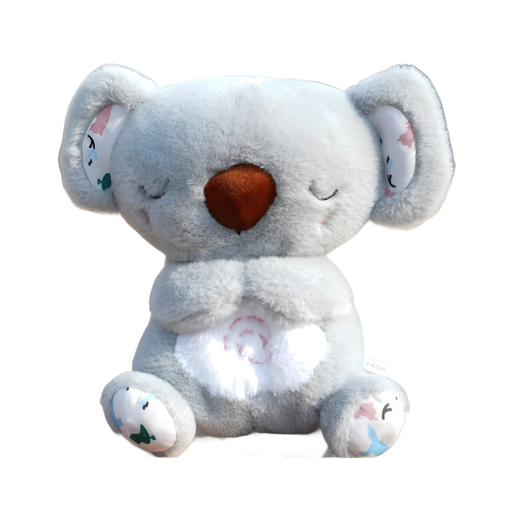 Breathing glowing cute koala baby lulls to sleep music early education doll soothes baby