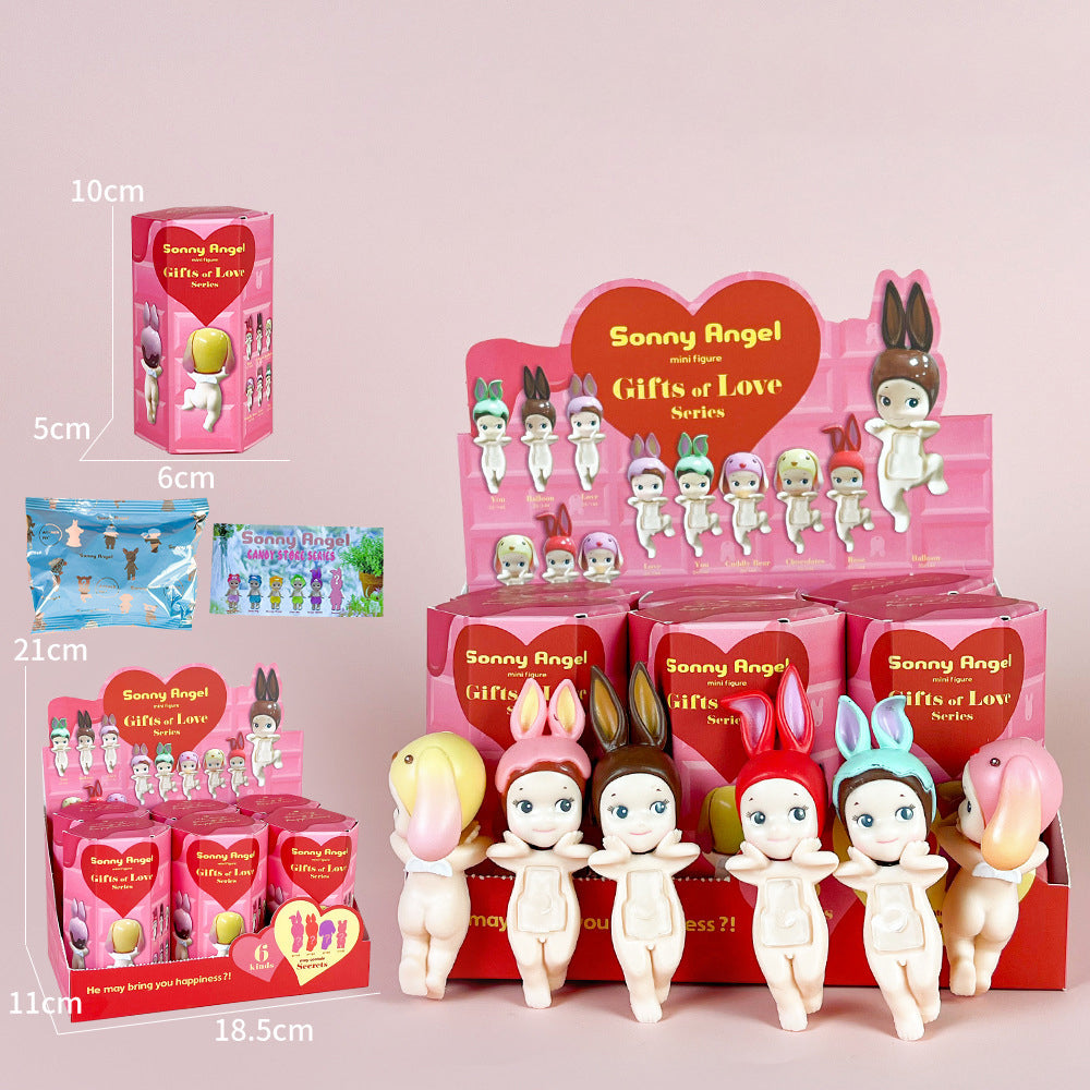 Party Angel Cheek Blind Box Car Ornament Mobile phone Decoration Handmade Anime Doll Finished End Box