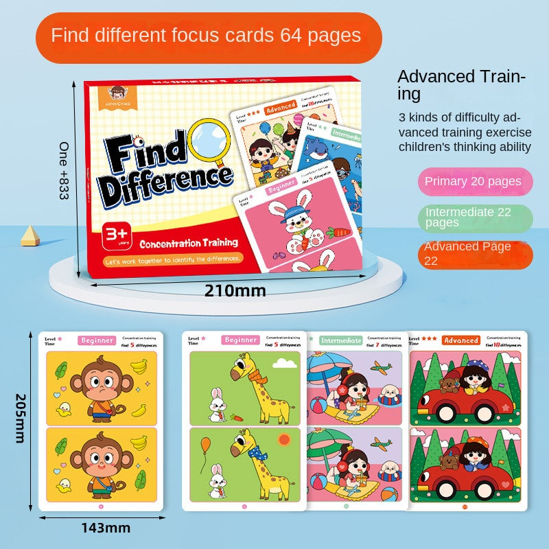 Focus Training Spot the Difference Card Game Educational Toy for Early Childhood Development