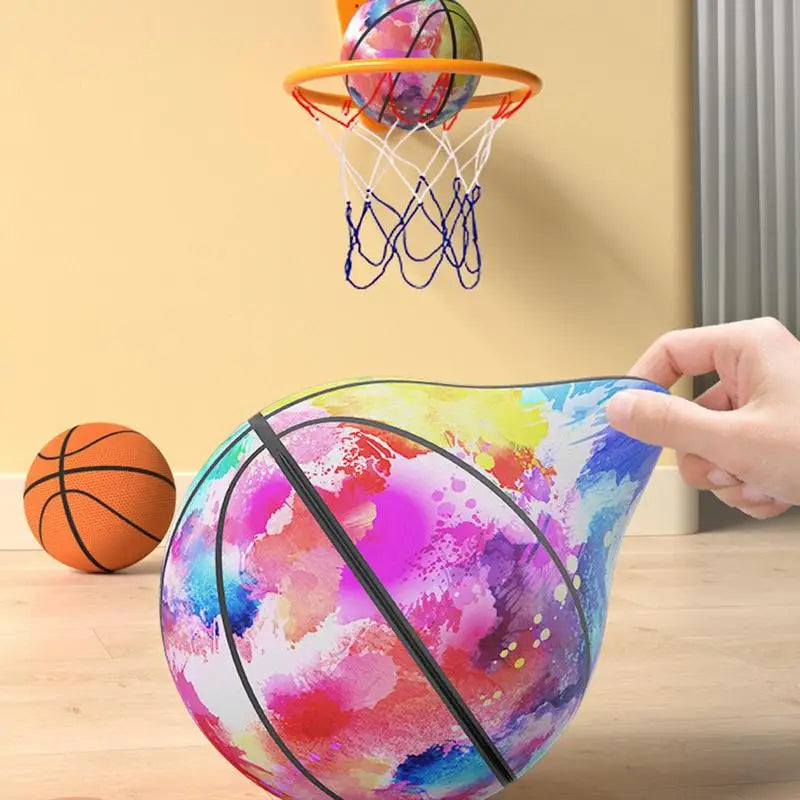 Indoor Basketball Silent 7 Inches Cloth Quiet Basketball With Zipper Silent Dribbling Training Ball Removable Cover For School