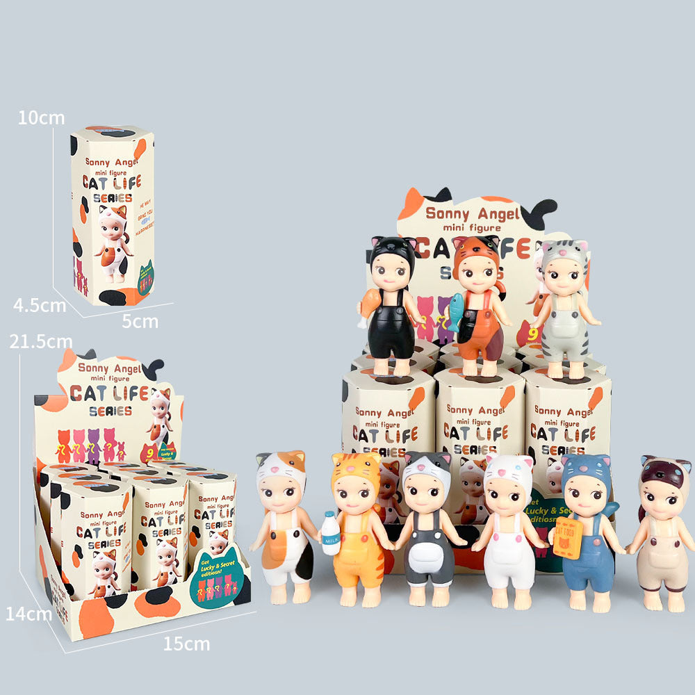 Party Angel Cheek Blind Box Car Ornament Mobile phone Decoration Handmade Anime Doll Finished End Box