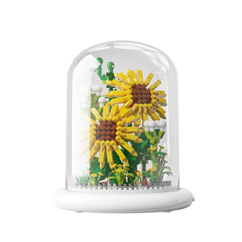 Building block flower simulation sunflower jasmine compatible with a certain high building block model toy