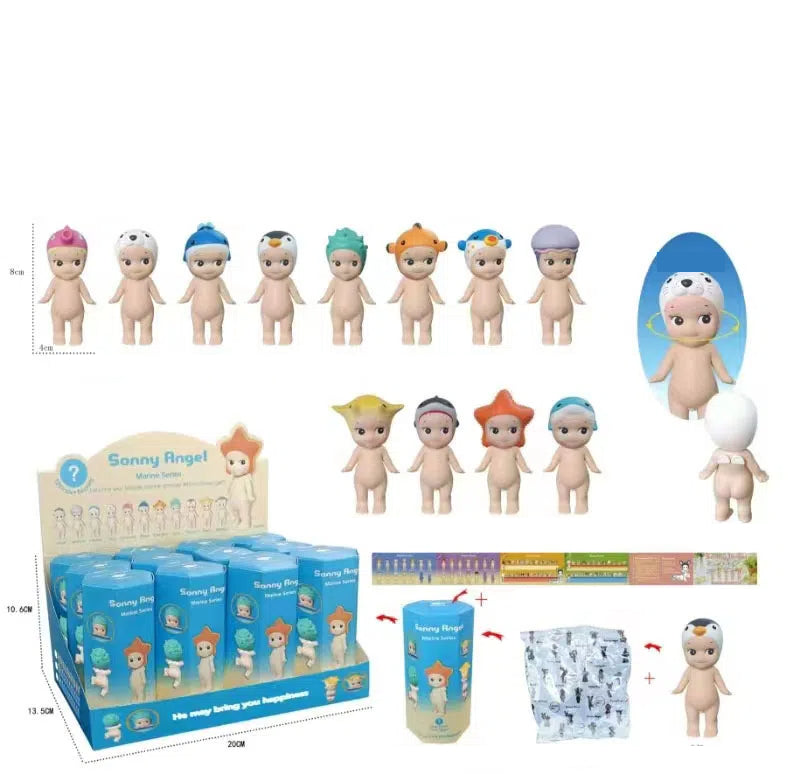 Party Angel Cheek Blind Box Car Ornament Mobile phone Decoration Handmade Anime Doll Finished End Box