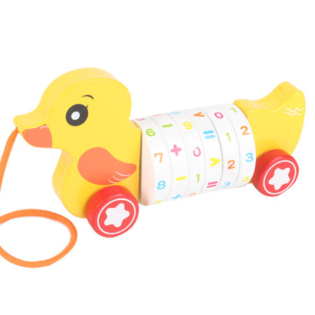 Wooden children's animals small dogs crocodiles yellow ducks digital tractors pull wires baby walkers toys