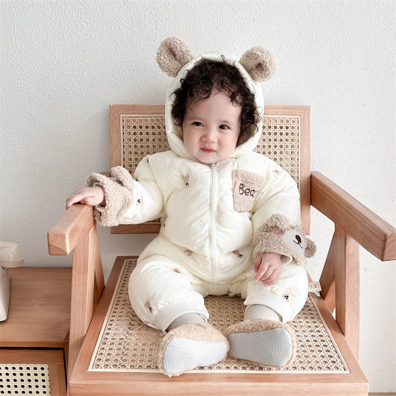 Baby's Winter Clothes Plush Thick Cotton Padded Clothes Baby's Lovely One-Piece Clothes Winter Climbing Clothes Cotton Padded Jacket