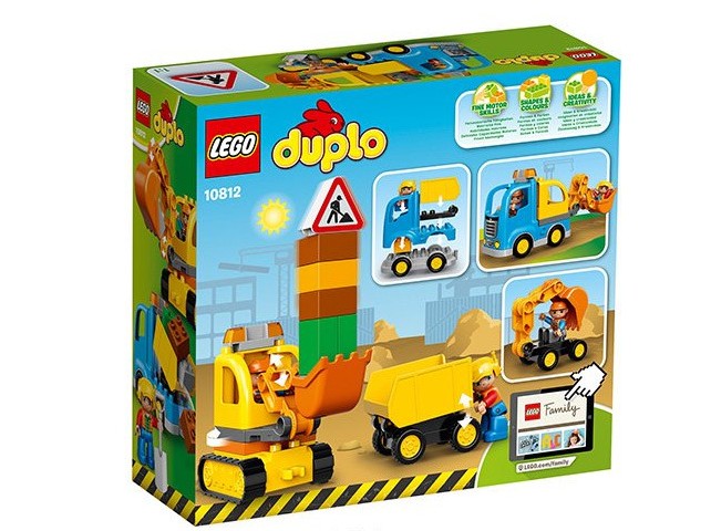 10812 Duplo Town Toy Truck and Tracked Excavator, Large Building Bricks, Preschool Construction Set for Kids