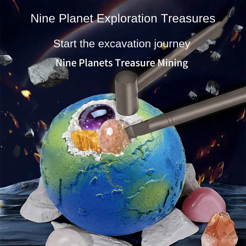 Solar System Nine Planets Children's Archaeological Excavation Toy Planet Gemstone Digging Treasure Hunt