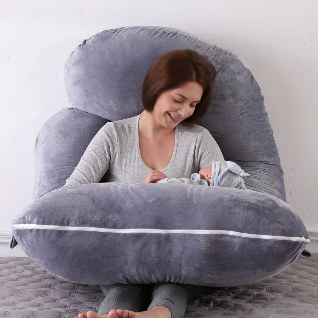 Pregnant women's detachable crystal velvet G-type side lying waist protection pillow