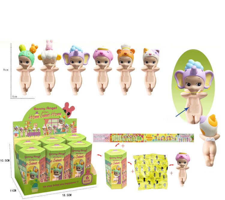 Party Angel Cheek Blind Box Car Ornament Mobile phone Decoration Handmade Anime Doll Finished End Box