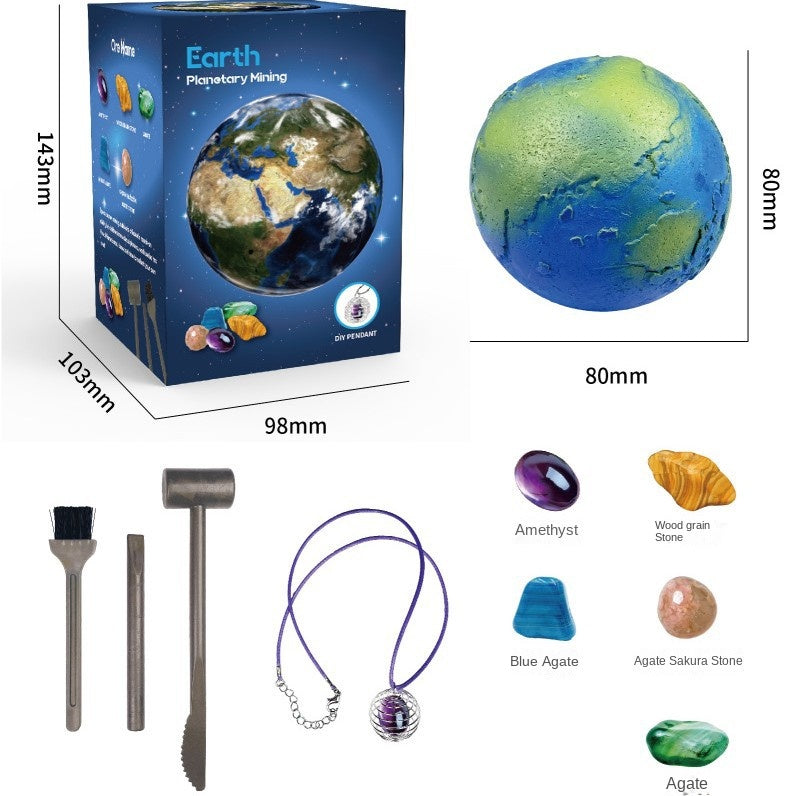 Solar System Nine Planets Children's Archaeological Excavation Toy Planet Gemstone Digging Treasure Hunt