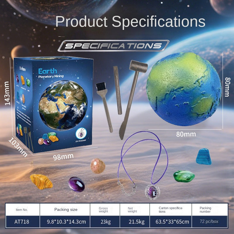 Solar System Nine Planets Children's Archaeological Excavation Toy Planet Gemstone Digging Treasure Hunt