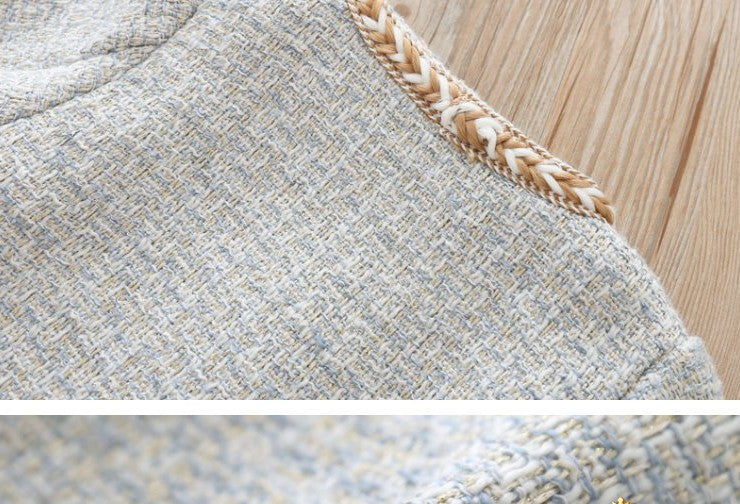 Girls teens party dress chic Dress Suits 2pic Elegant Autumn Winter Fragrance Vest Dress + Jacket dress suit set