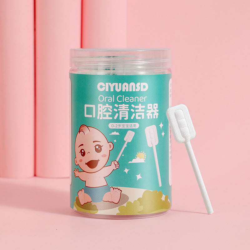 Baby Oral Cleaner Newborn Soft-Bristle Toothbrush Baby Tongue Cleaning Gauze Cotton Swab Child Cotton Stick
