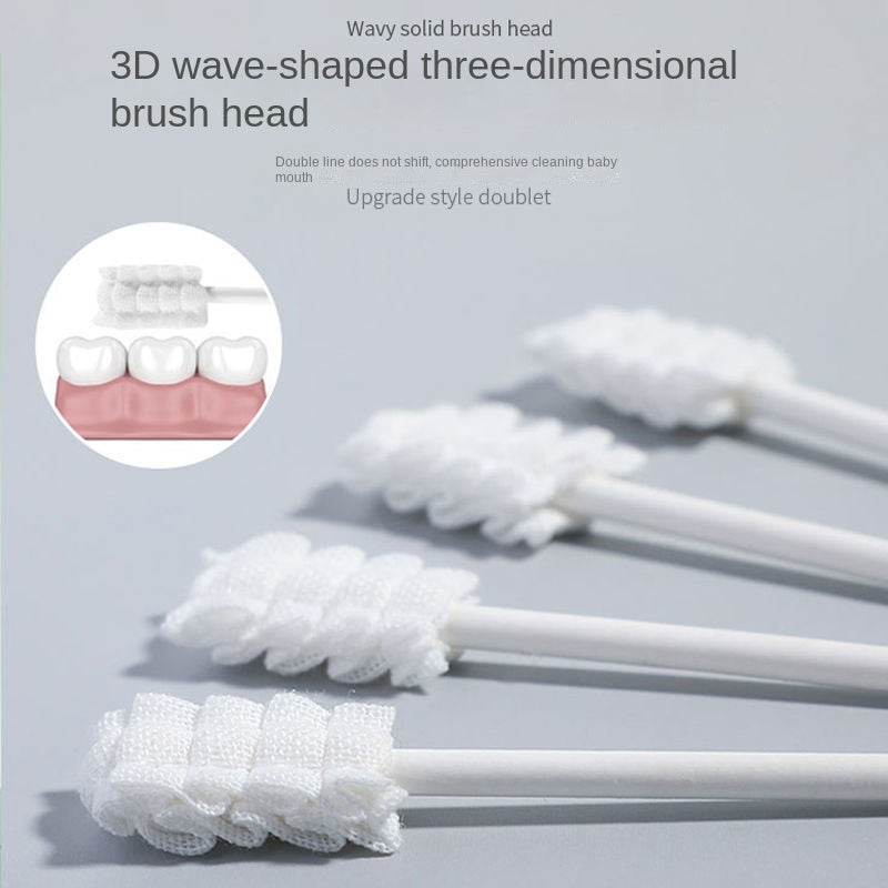 Baby Oral Cleaner Newborn Soft-Bristle Toothbrush Baby Tongue Cleaning Gauze Cotton Swab Child Cotton Stick
