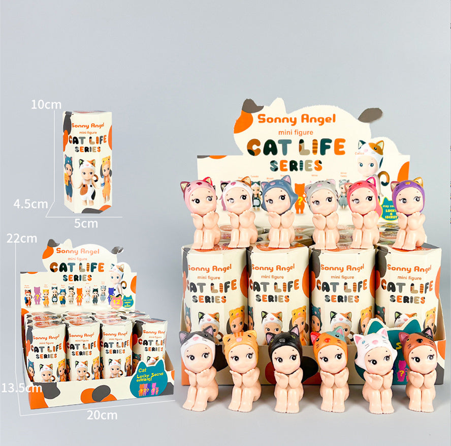 Party Angel Cheek Blind Box Car Ornament Mobile phone Decoration Handmade Anime Doll Finished End Box