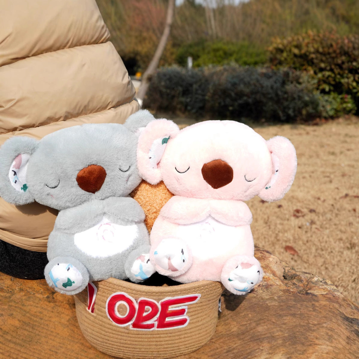 Breathing glowing cute koala baby lulls to sleep music early education doll soothes baby