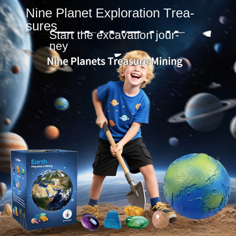 Solar System Nine Planets Children's Archaeological Excavation Toy Planet Gemstone Digging Treasure Hunt