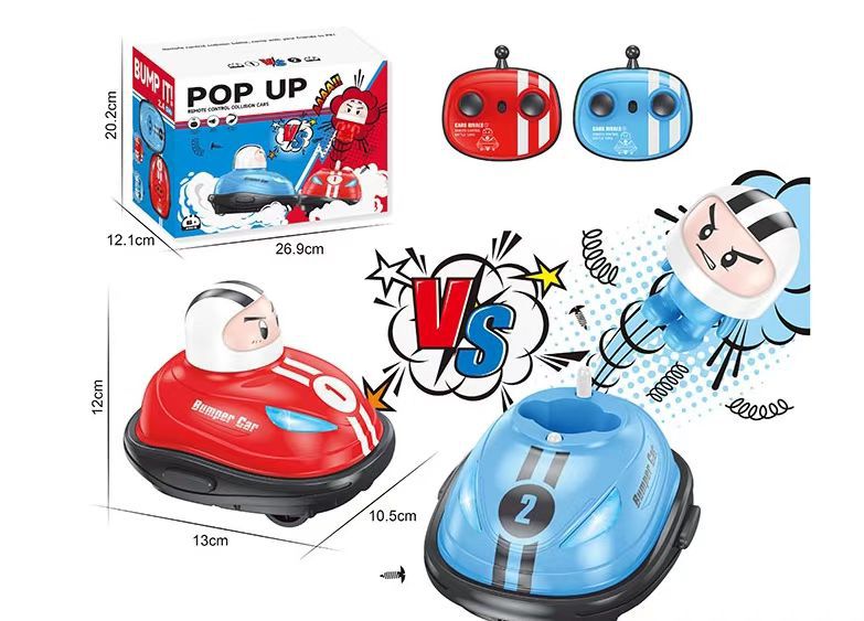 Children's cartoon mini remote control bumper car two player battle drifting catapult kart boy toy