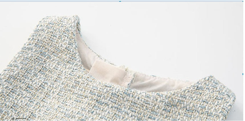 Girls teens party dress chic Dress Suits 2pic Elegant Autumn Winter Fragrance Vest Dress + Jacket dress suit set