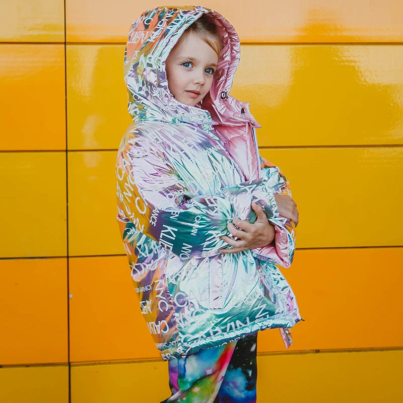 Children New Fashion Winter Jacket For Girls Warm Hooded Coat 90% Duck Down Double-sided Jackets Coats For Boys Kids Parkas